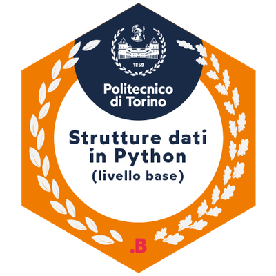 Badge per la competenza Towards data analysis and machine learning - Data structures in Python (basic level)