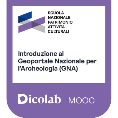 Badge per la competenza Introduzione al Geoportale Nazionale per l’Archeologia (GNA)
